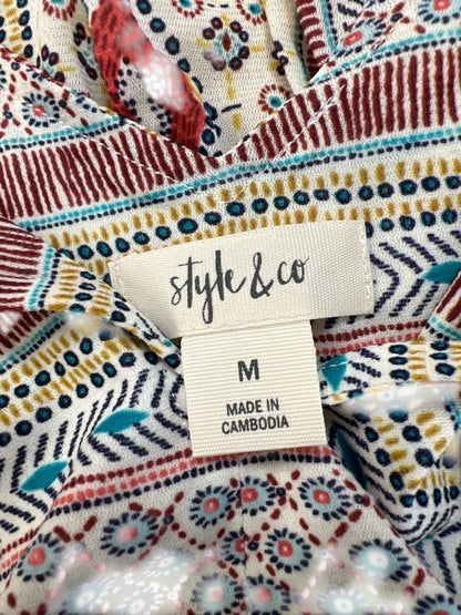 Style and Co Women's Multi-Color Sleeveless Shift Dress - M