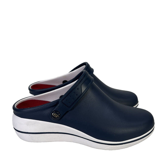 Skechers Women's Blue Amreli Slip Resistant Clogs - 10