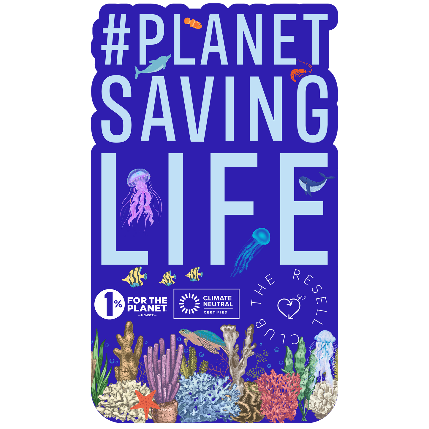 #planet Savinglife Pegatina impermeable de vinilo de 2,5"