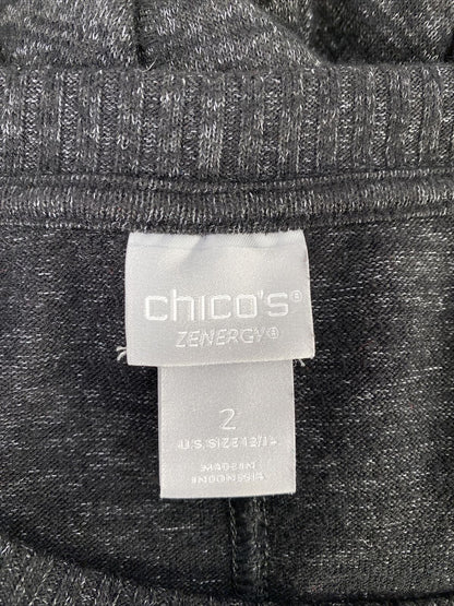 Chico's Women's Black Zenergy Long Sleeve Knit Sweater 2/US 12/16