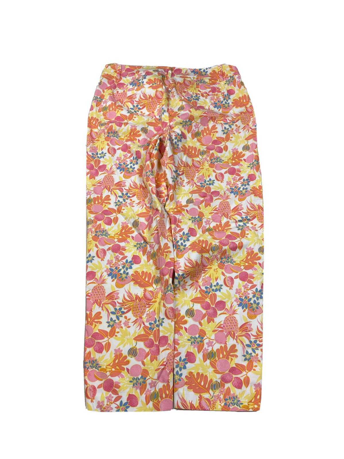 Talbots Women's Orange/Pink Floral Perfect Crop Pants - 8