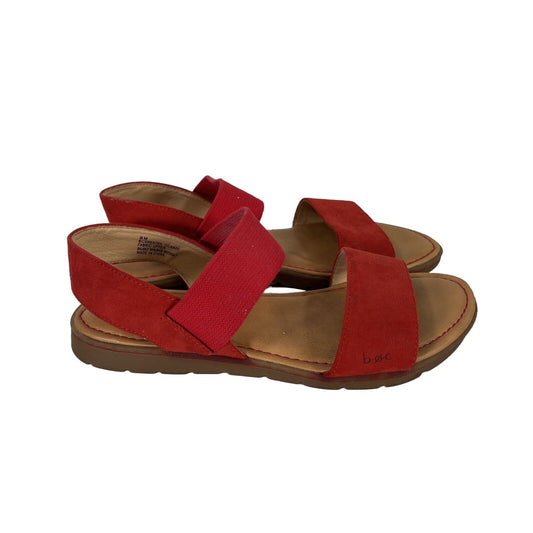 BOC Women's Red Fabric Helia Ankle Strap Sandals - 8