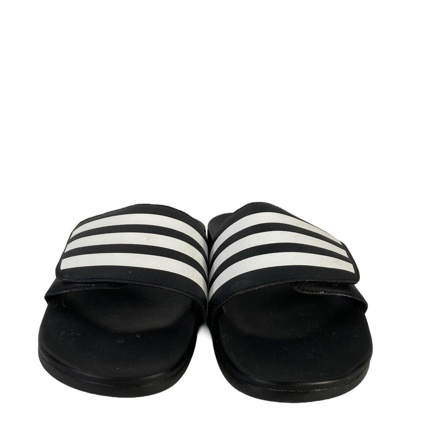 Adidas Men's Black Synthetic 3-Stripe Slides Sandals - 9
