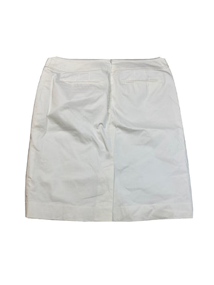 NEW LOFT Women's White Knee Length Straight Pencil Skirt - 10