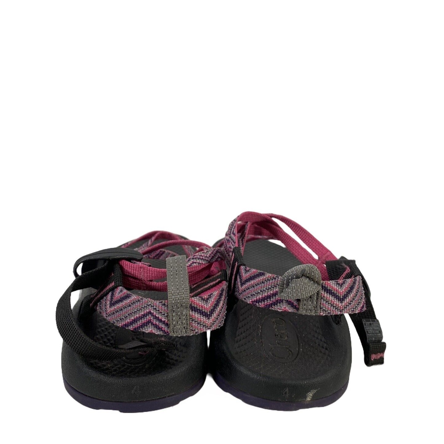 Chacos Girls Pink/Black Strappy ZX/1 Ecotread Sport Sandals - 4