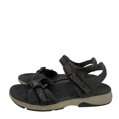Dansko Women's Black/Gray Open Toe Natural Arch Sandals - 40 (US 9.5/10)