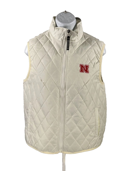 NEW Level Wear Women's White Nebraska Sleeveless Full Zip Vest - S
