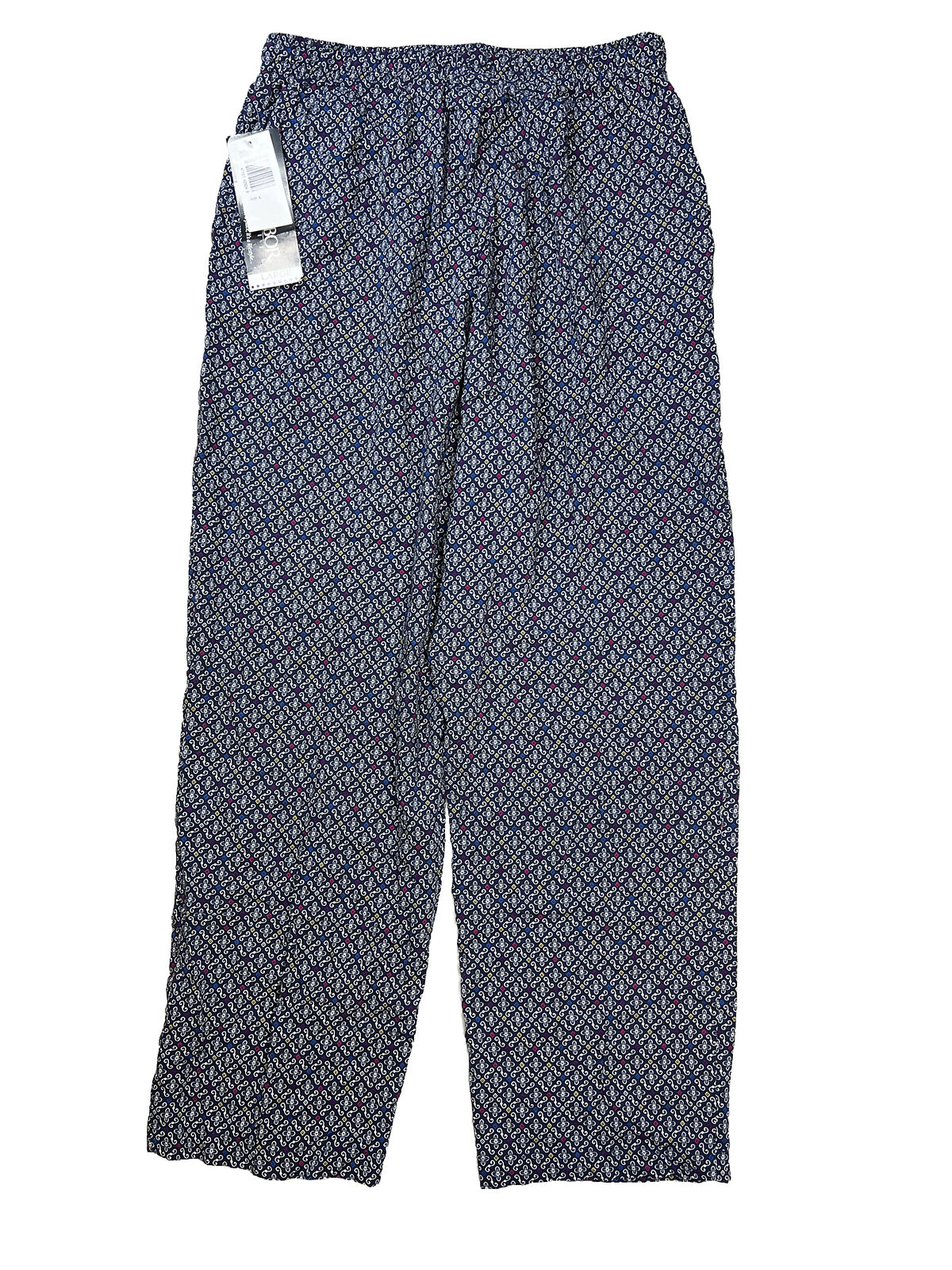 NUEVO Pantalón casual de pierna recta azul de Sag Harbor para mujer - L Petite