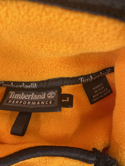 Timberland Women's Orange Full Zip Polyester Fleece Vest - L