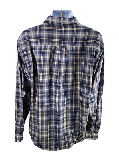 Columbia Men's Blue Plaid Long Sleeve Causal Button Up Shirt - XXL