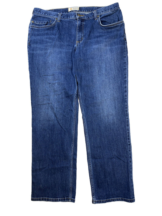Carhartt Women's Medium Wash Straight Leg Denim Jeans - 18