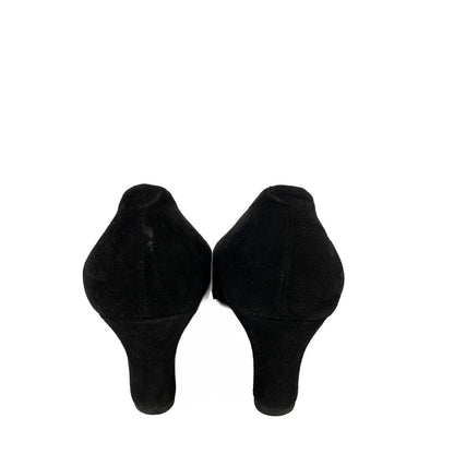Panara Women's Black Suede Wedge Dress Shoes 37.5 (US 7.5)