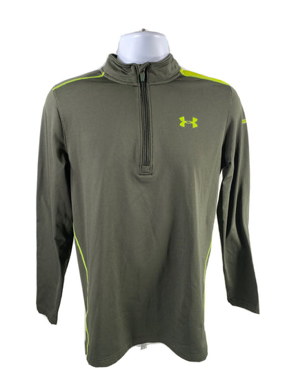 Under Armour Men's Green Fitted 1/4 Zip Long Sleeve Athletic Shirt - M