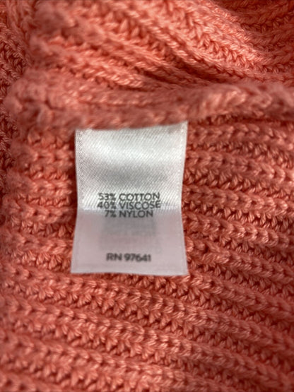 J.Jill Women's Pink/Coral Long Sleeve Pullover Sweater - M