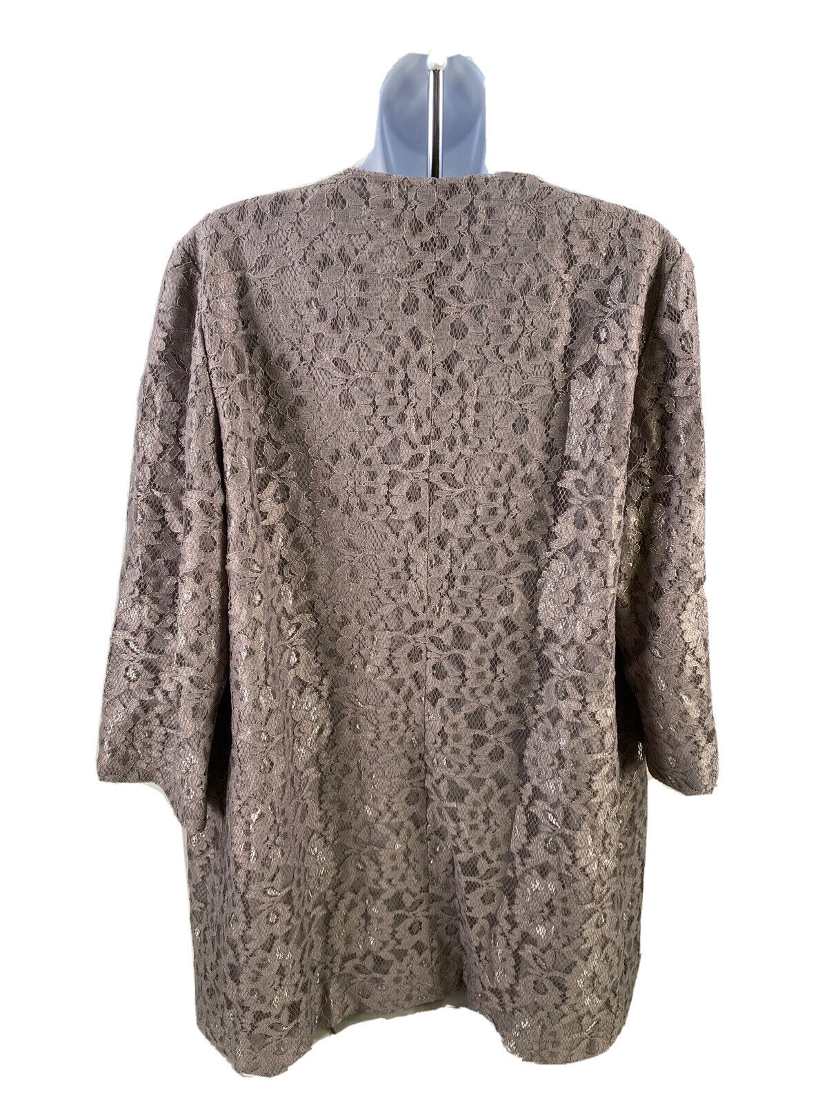 NEW Chico's Women' Gray Lace Topper 3/4 Sleeve Open Jacket - 1 (US M)