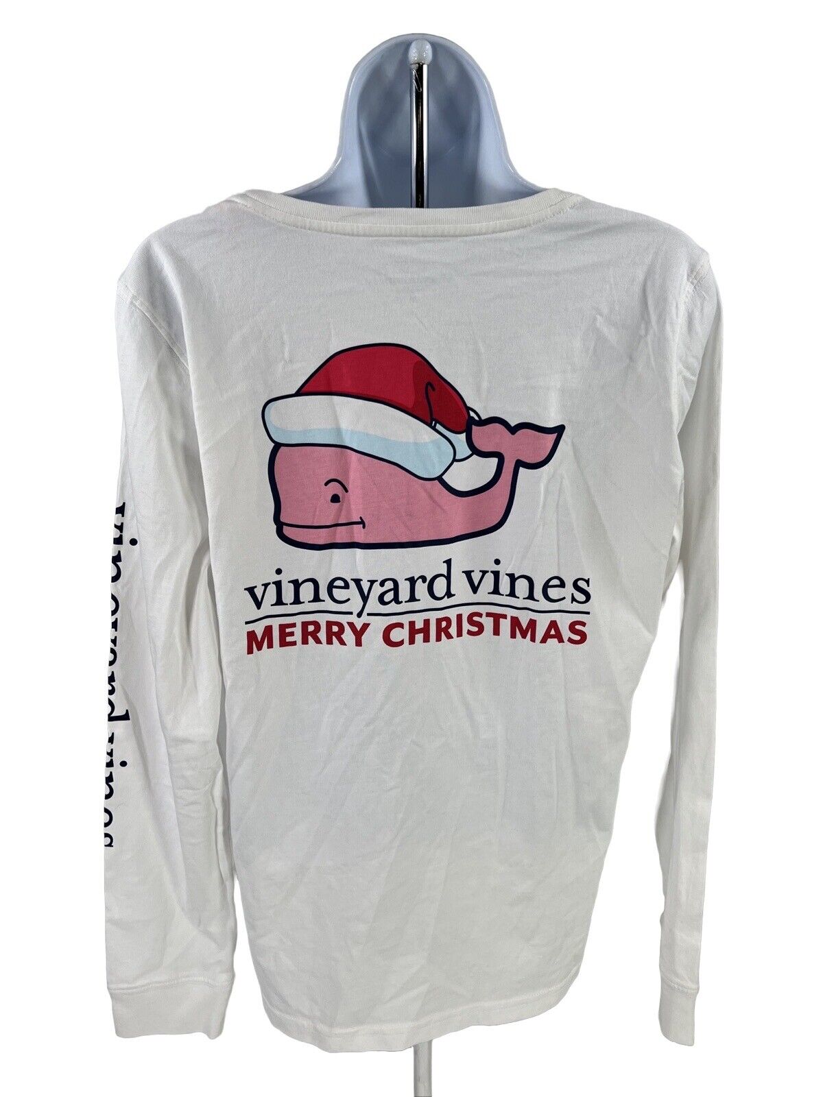 NUEVA camiseta navideña blanca con ballena Santa de Vineyard Vines para mujer - M