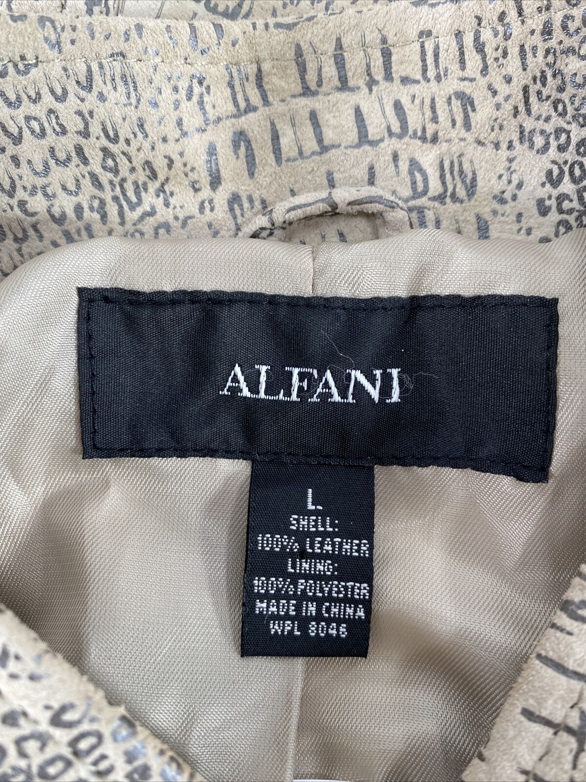 Alfani Women's Beige Suede Long Sleeve Full Zip Basic Jacket - L