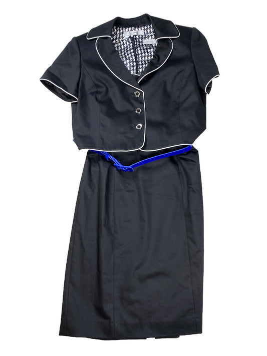 Tahari Arthur Levine Women's Black Sleeveless Sheath Dress W/ Jacket - 8