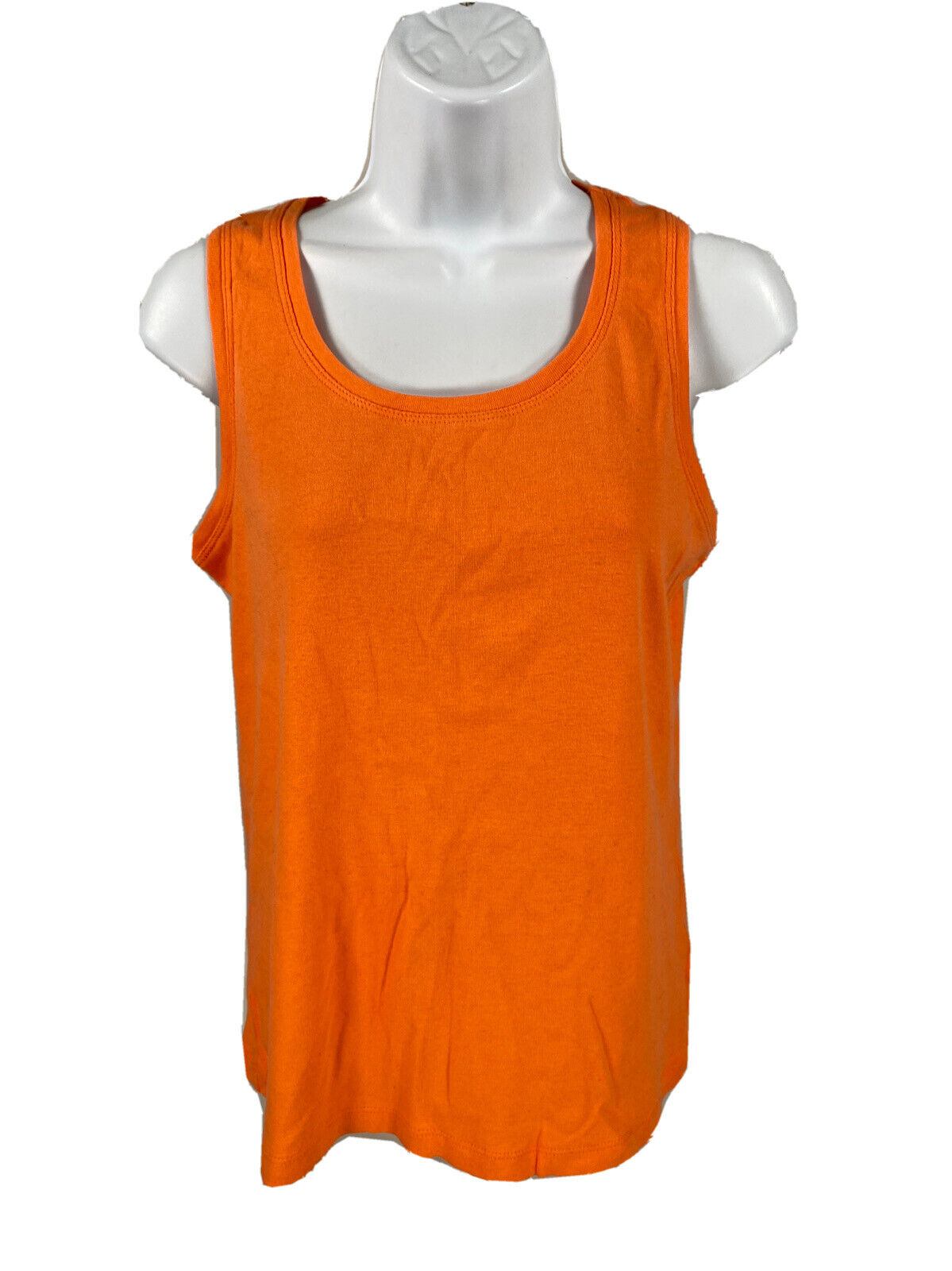 By Chico's Women's Orange Casual Sleeveless Cotton Tank Top Sz 1/ US M