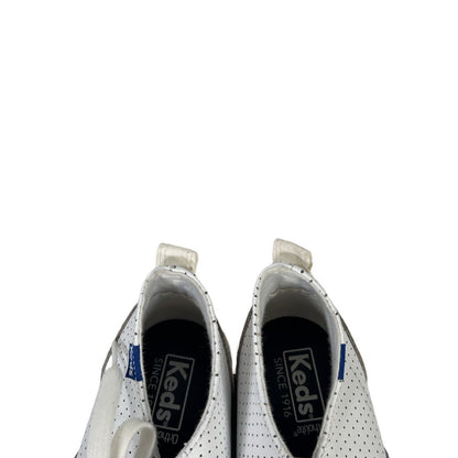 Keds Women's White Perforated Leather Lace Up Sneakers - 7