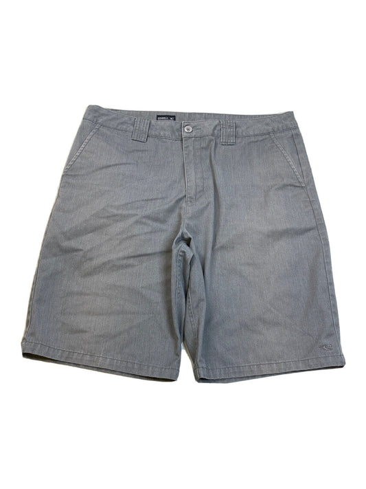 O'Neill Men's Gray Relaxed Fit Flat Front Casual Shorts - 36