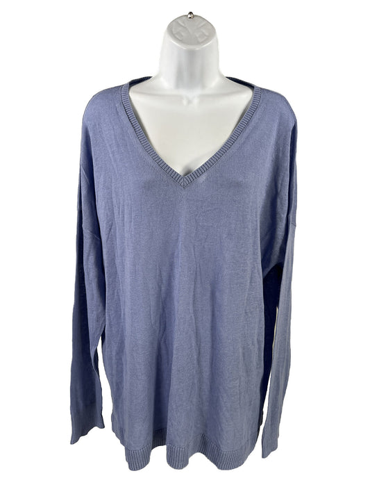 NEW GAP Women's Purple/Blue Thin Long Sleeve V-Neck Sweater - XXL