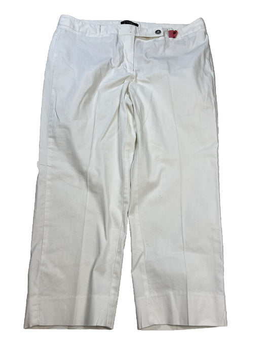 White House Black Market Women's White Slim Crop Pants - 14