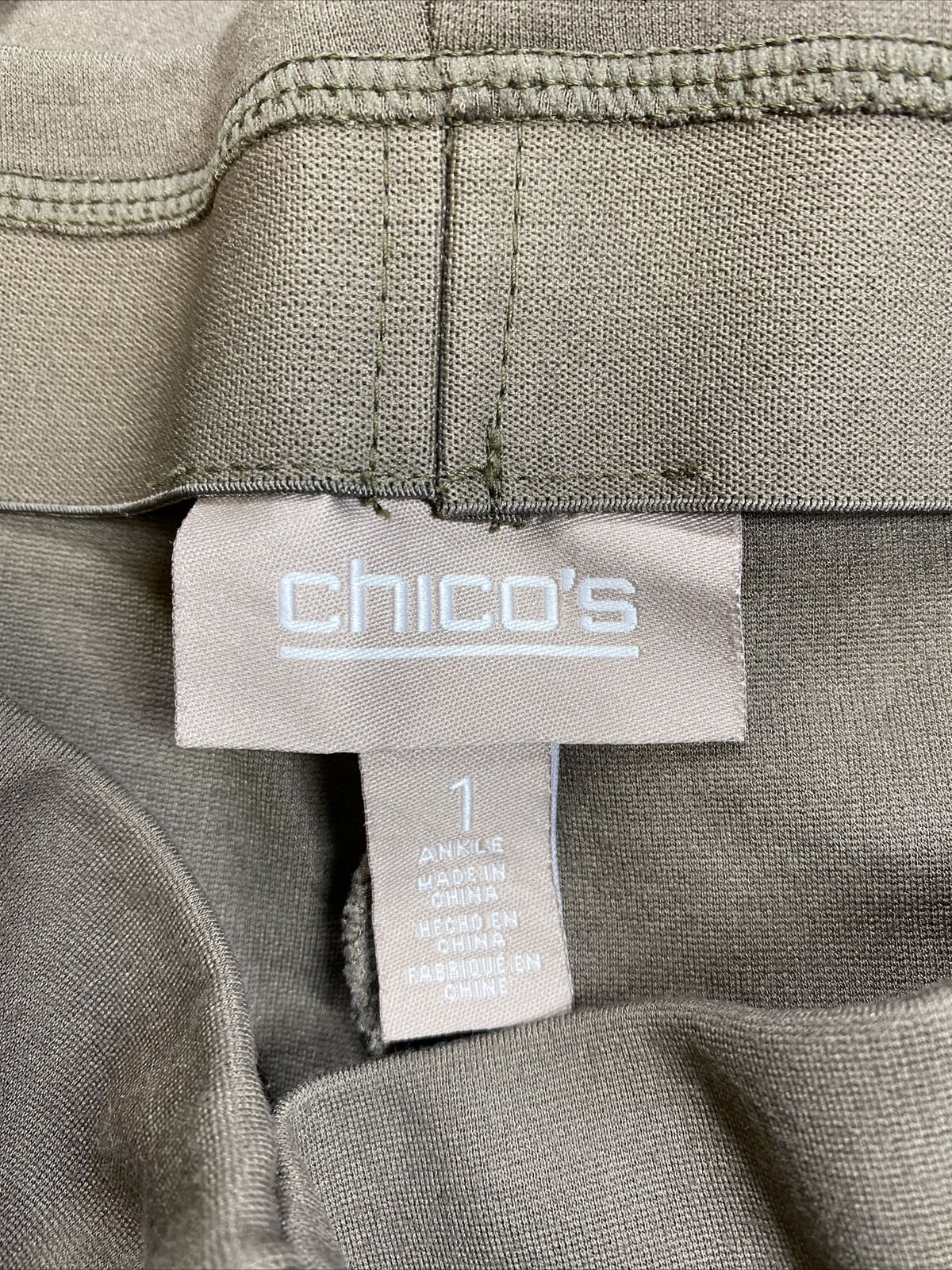 Chico's Pantalones tobilleros ajustados Ponte color marrón para mujer - 1/US 8