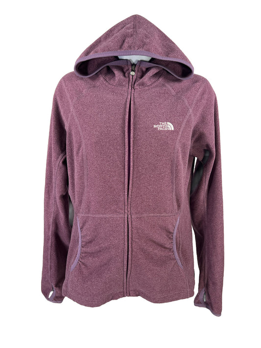 The North Face Women's Purple Full Zip Hooded Fleece Jacket - S