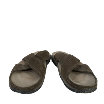 LL Bean Women's Gray Suede Slip On CrissCross Sandals - 7