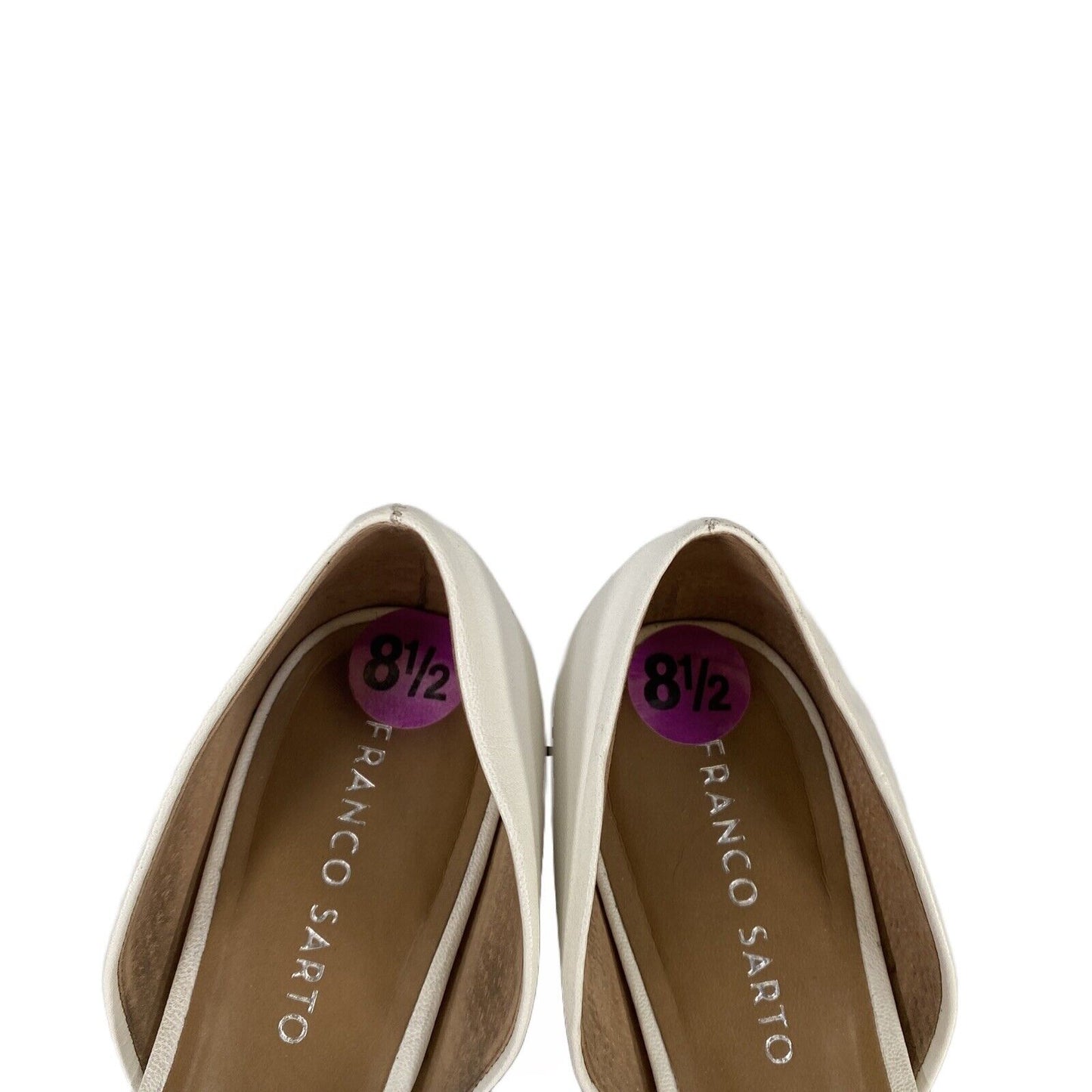 Franco Sarto Women's White Leather Aspire Strappy Flat Sandals - 8.5