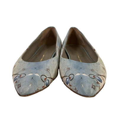 Addy Van Den Krommenacker Women's Blue Bosch Pointed Toe Flats - 37
