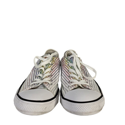 Converse Youth White/ Multi-Color Rainbow Low Top Sneakers - 5