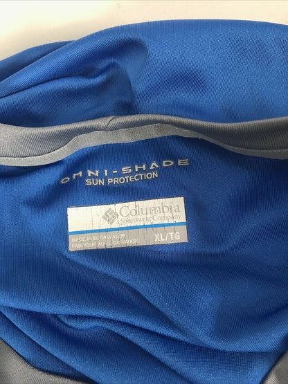 Columbia Chemise de protection solaire Fork Stream Omni-Shade pour homme Bleu/Gris XL