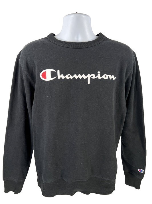 Champion Men's Black Graphic Crew Sweatshirt - S