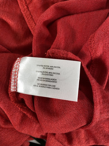 NUEVA camisa de punto tipo túnica con mangas japonesas rojas de Orvis para mujer - M