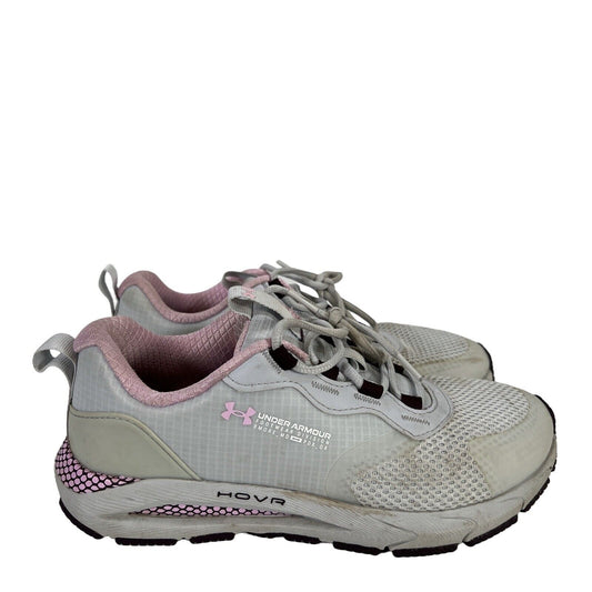 Under Armour Women's Gray/Pink Hovr Sonic Lace Up Athletic Shoes - 8