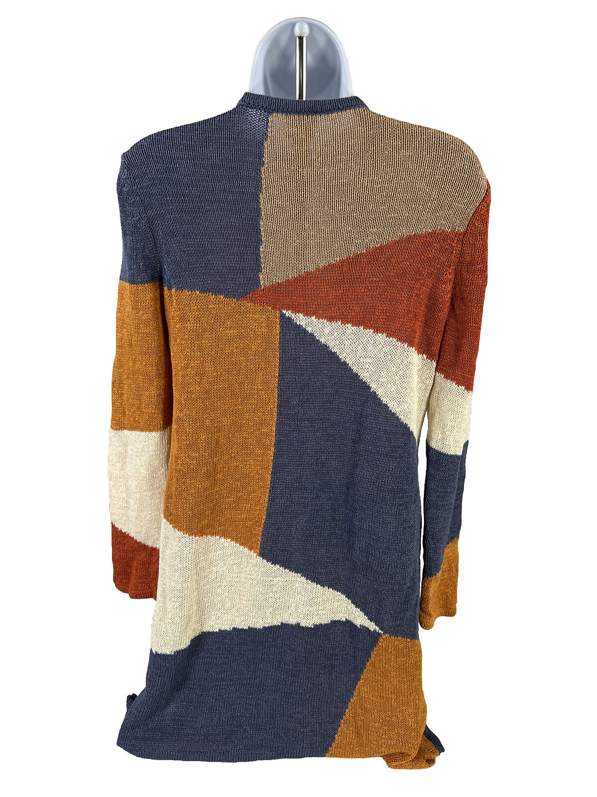 Chico's Suéter tipo cárdigan largo de punto multicolor con frente abierto para mujer - 0/US S