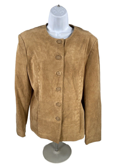 NEW Country Shop Women's Beige /Tan Suede Button Up Jacket - L