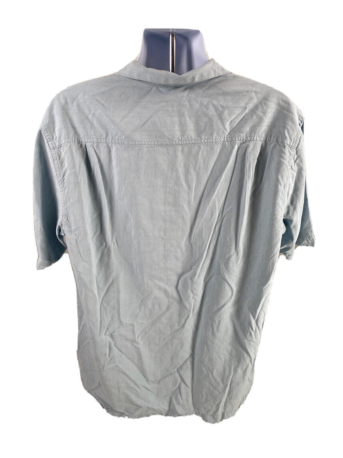 Tommy Bahama Men's Blue Original Fit Silk Short Sleeve Button Up Shirt -L
