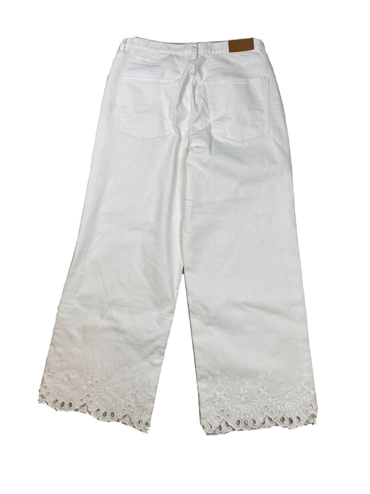 Kate Spade Women's White Broome St Ankle Cutwork Wide Leg Denim Jeans -30