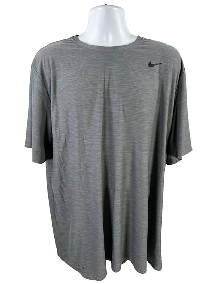 Nike Men's Gray Dri-Fit Breathe Short Sleeve Athletic Shirt - XXL
