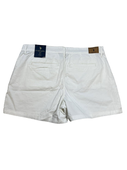 NUEVO US POLO ASSN Pantalones cortos chinos blancos para mujer - 17
