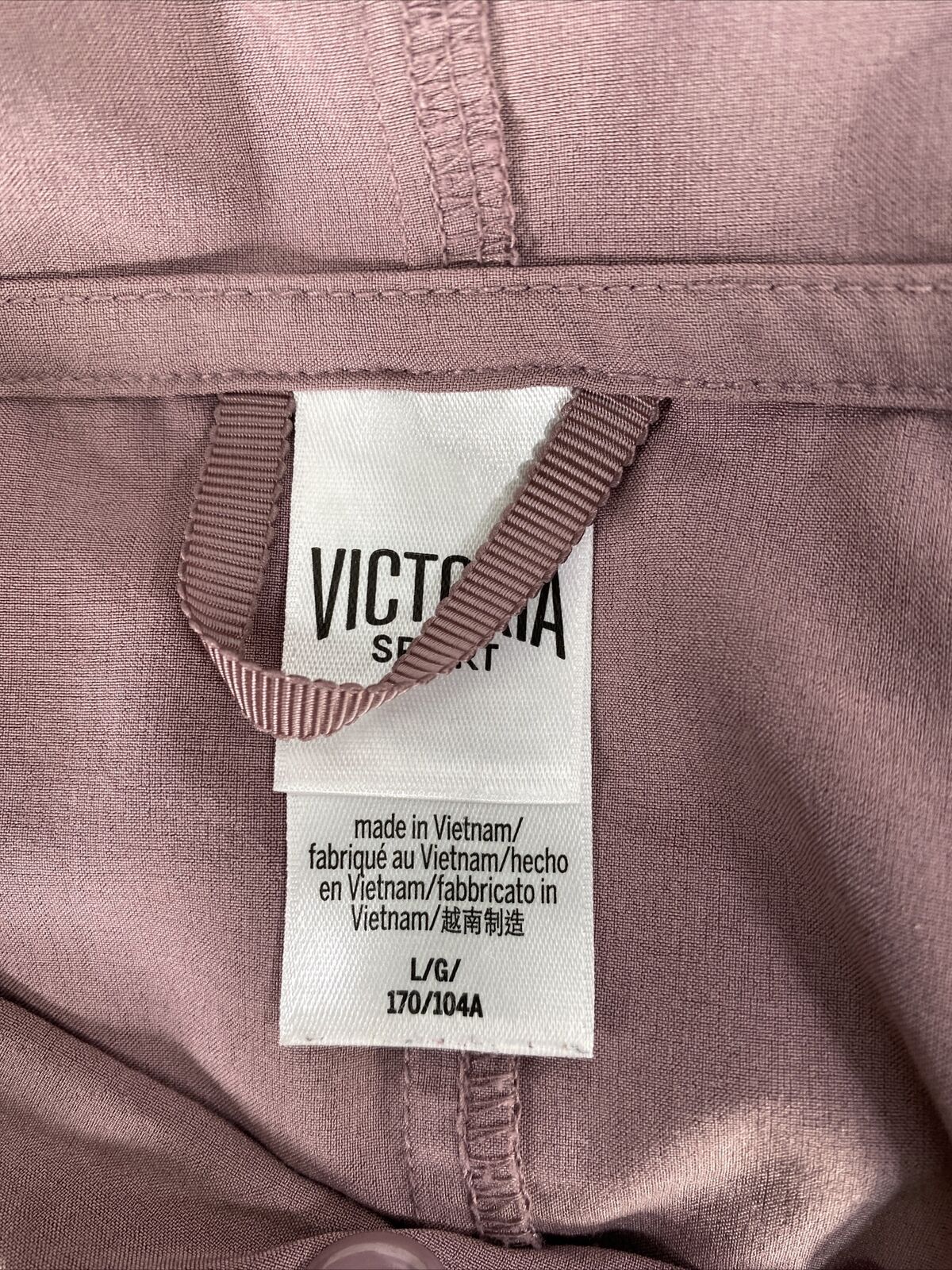 Victoria Secret Chaqueta morada ligera de manga larga con cremallera completa para mujer - L