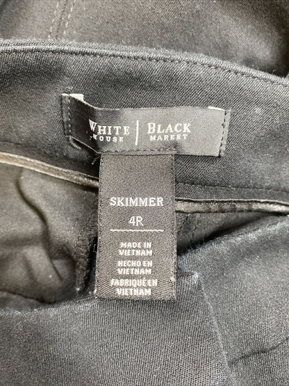 White House Black Market Pantalones skimmer recortados negros para mujer - 4 R