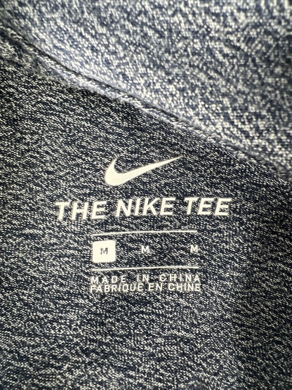 Nike Men's Blue University of Michigan Hooded Athletic Tee Shirt - M