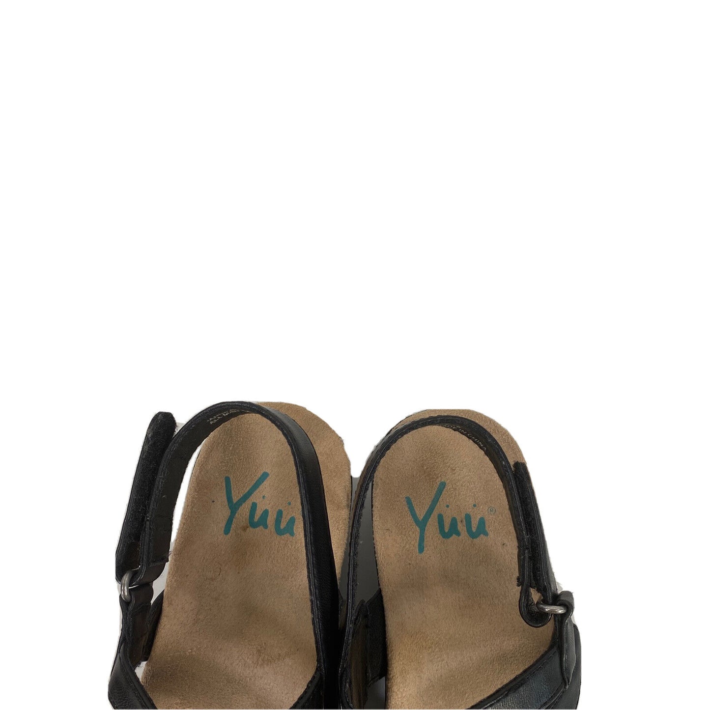 Yuu Women's Black Faux Leather Janne Slingback Sandals - 5.5