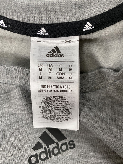 Adidas Men's Gray Long Sleeve Crewneck Sweatshirt - M