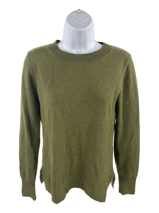 J. Crew Women's Dark Green 100% Cashmere Long Sleeve Sweater - S