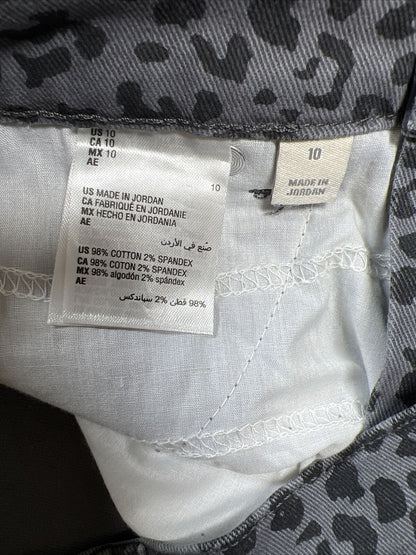 NUEVOS jeans rectos de tiro alto con estampado de guepardo gris para mujer Style and Co - 10